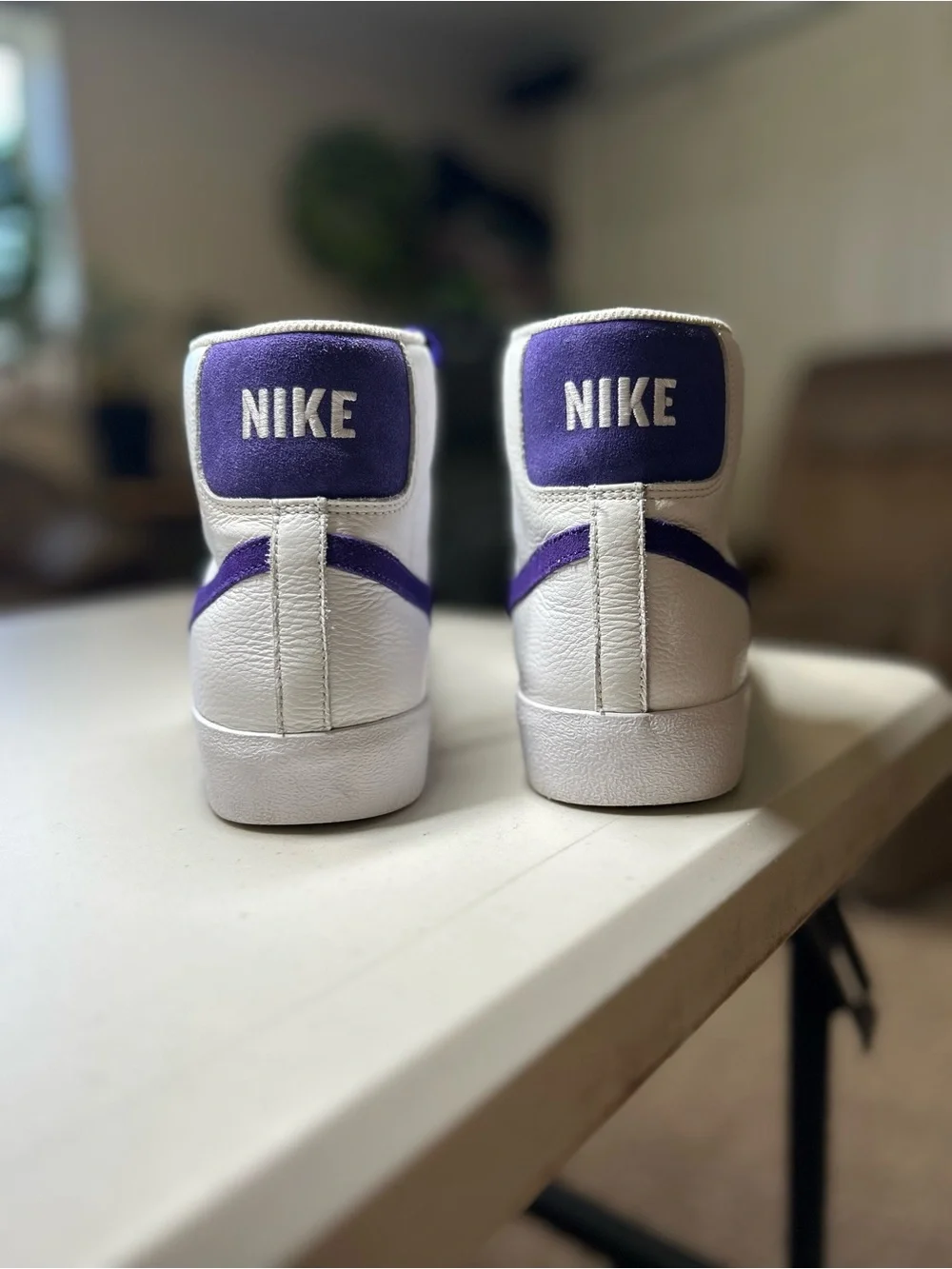 Nike By You Blazer Mid ’77 Men’s Size 11 White Purple High-Top Sneakers